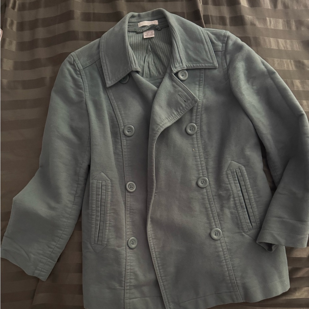 Comptoir Des Cotonniers Double-Breasted Blazer in Green